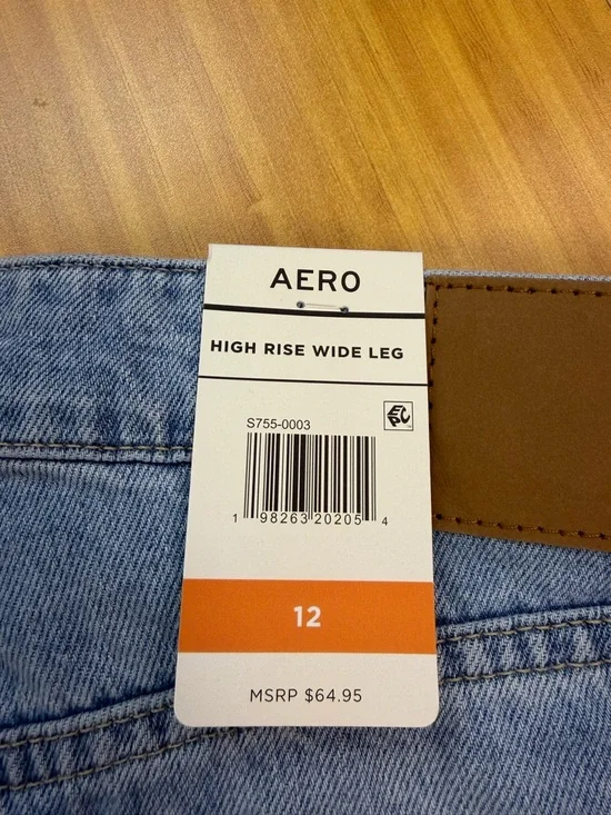 Aeropostale Women's High Rise Wide Leg Jean Size 12 Medium Wash - Picture 5 of 10
